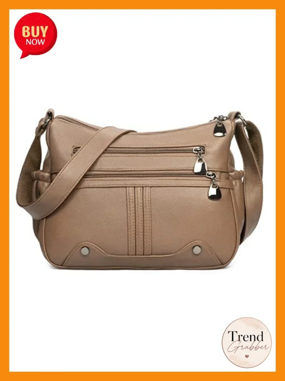 Women PU Leather Shoulder Handbag Multi Pocket Crossbody Tote Satchel